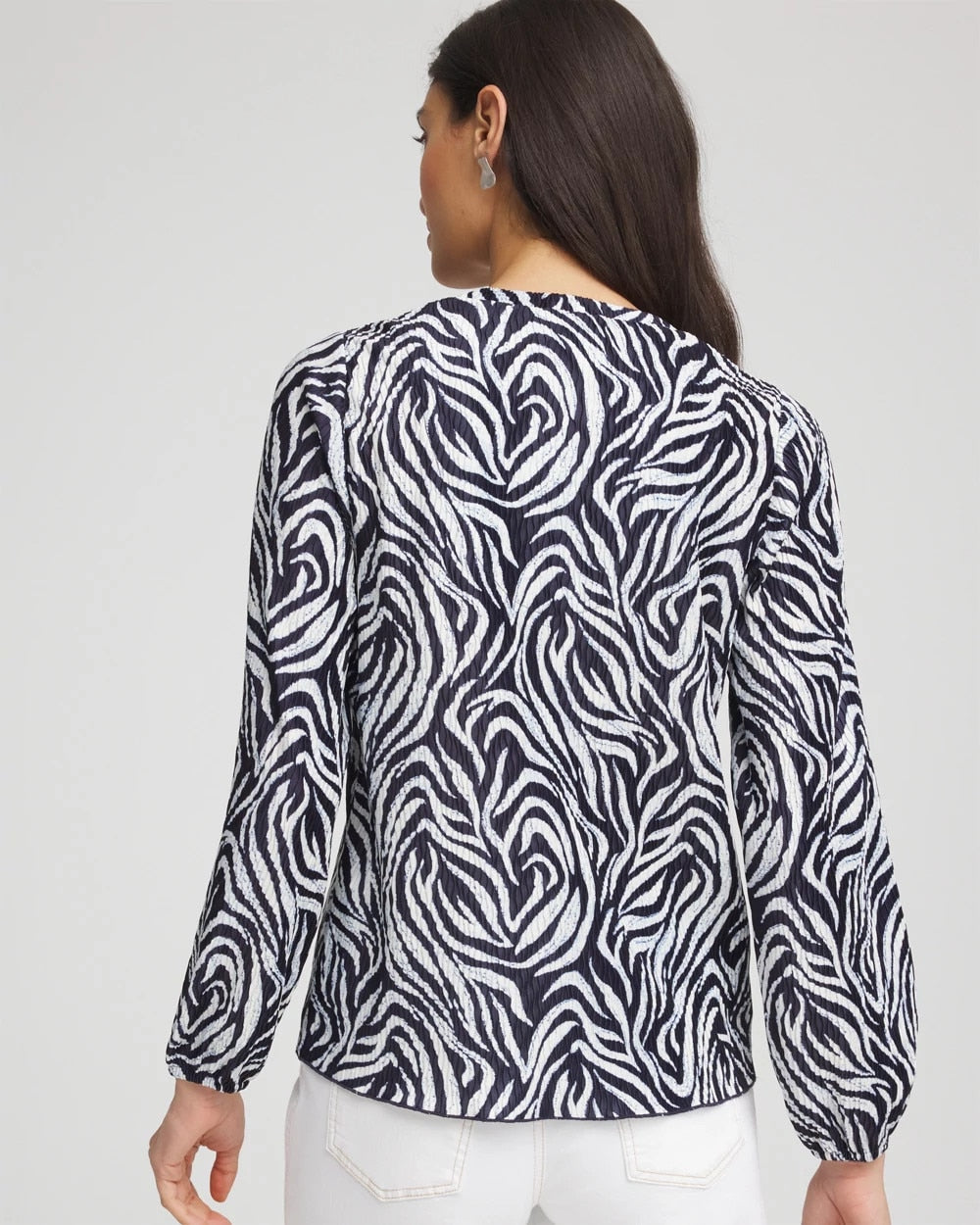 Passport Blue Zebra Waves Crinkle Top