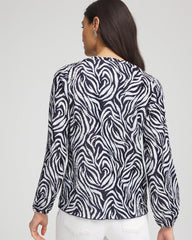 Passport Blue Zebra Waves Crinkle Top