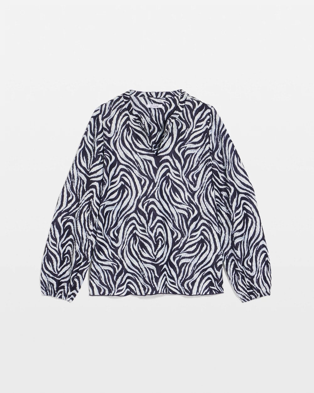 Passport Blue Zebra Waves Crinkle Top