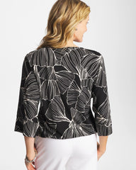 Black Ginkgo Matte Jersey Bubble Hem Top