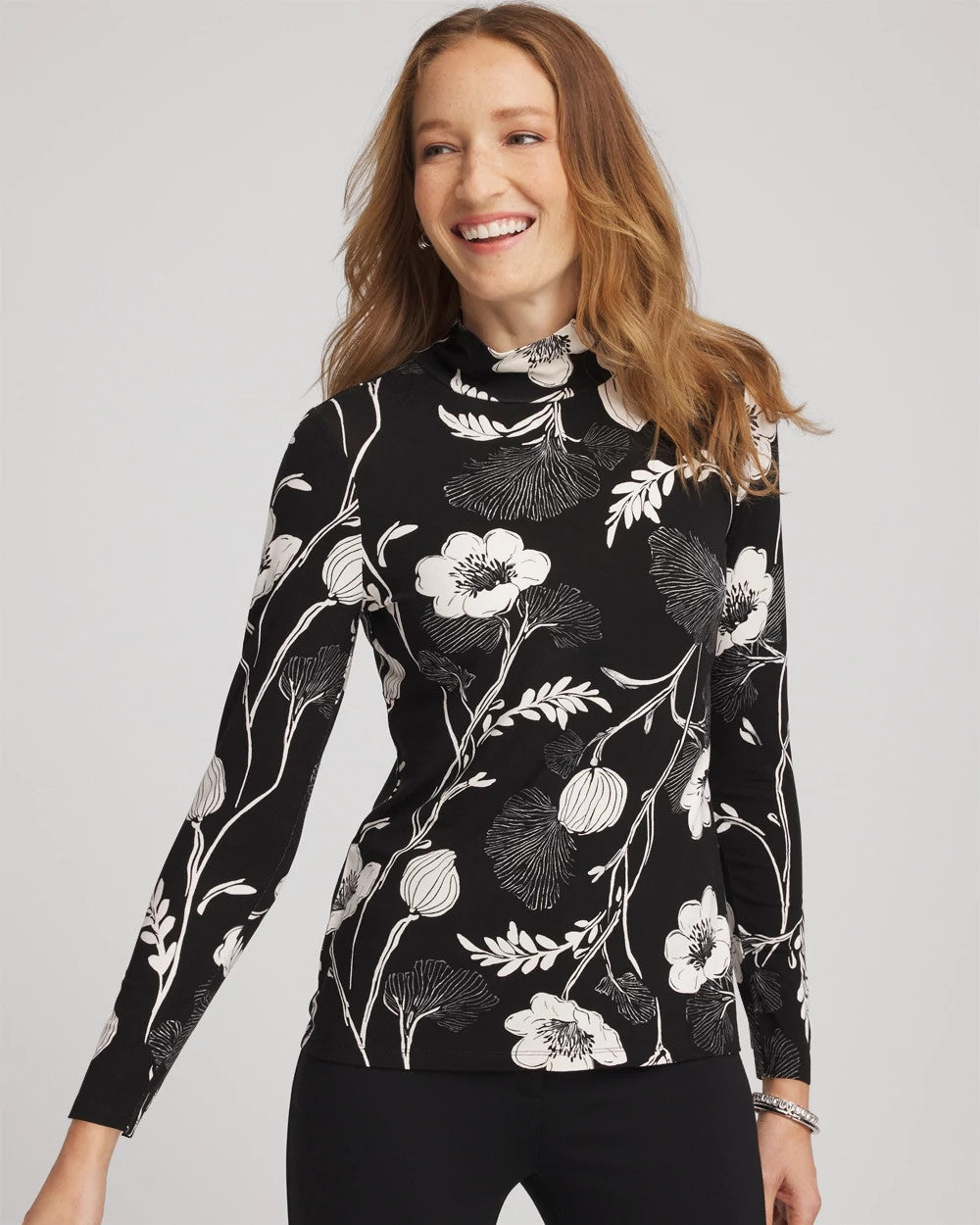 Black Touch of Cool™ Mockneck Layering Tee