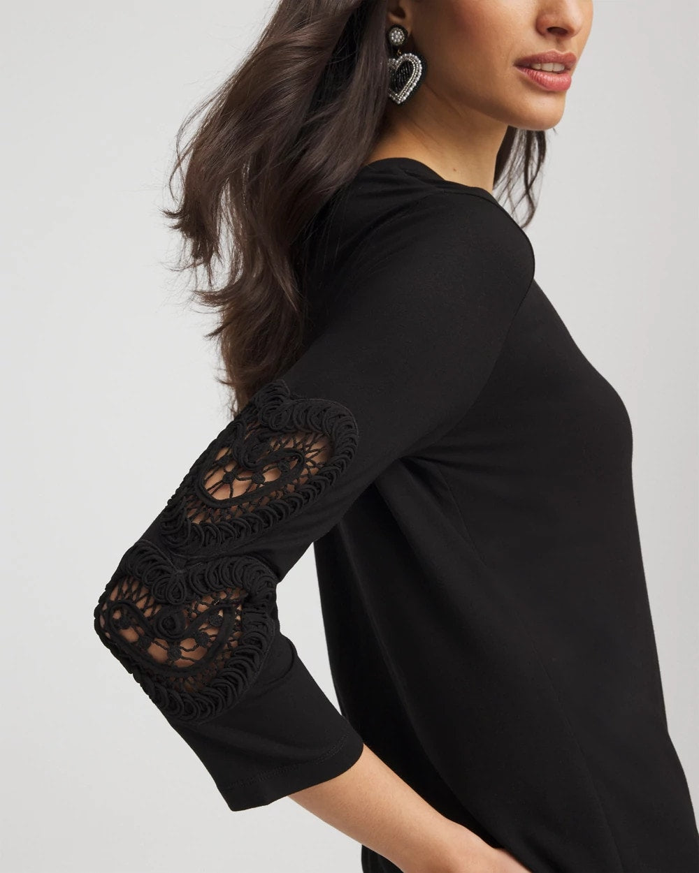 Black Heart Sleeve Detail Tee