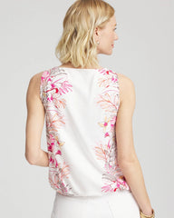 Alabaster Tropical Floral Bubble Hem Tee