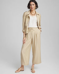 River Rock Printed Sweater Trim Linen Tee
