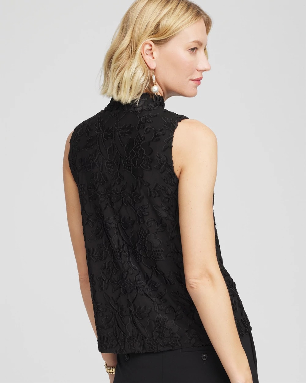Black Burnout Mockneck Tank