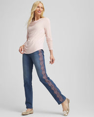 Rose Smoke Cowlneck Long-Sleeved Tee