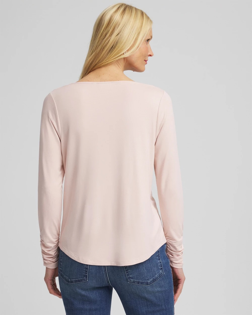 Rose Smoke Cowlneck Long-Sleeved Tee