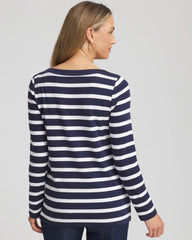 Passport Blue Stretch Cotton Boatneck Tunic