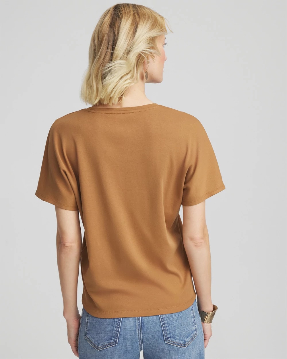 Burnt Sienna Studded Tapered Dolman Top