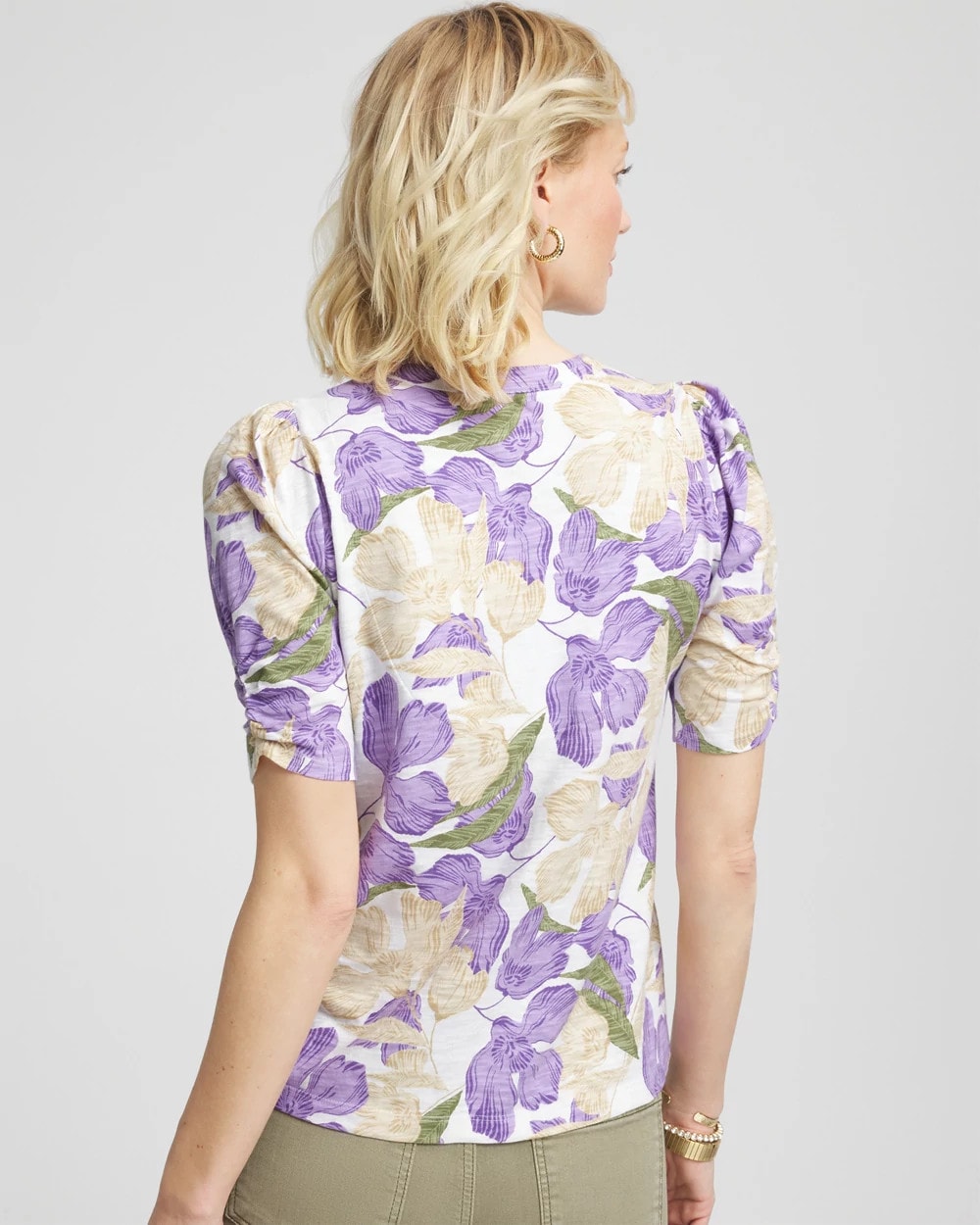 Alabaster Floral Slub Henley Tee