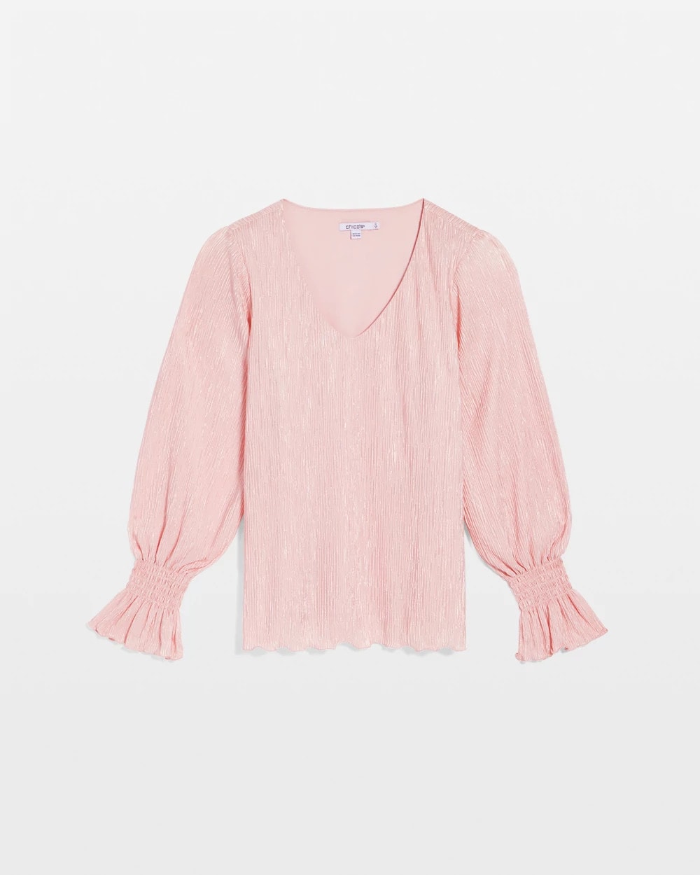 Blushed Crinkle Bodre Voop Neck Top