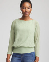 Sage Meadow Touch of Cool™ Textured Banded-Hem Top
