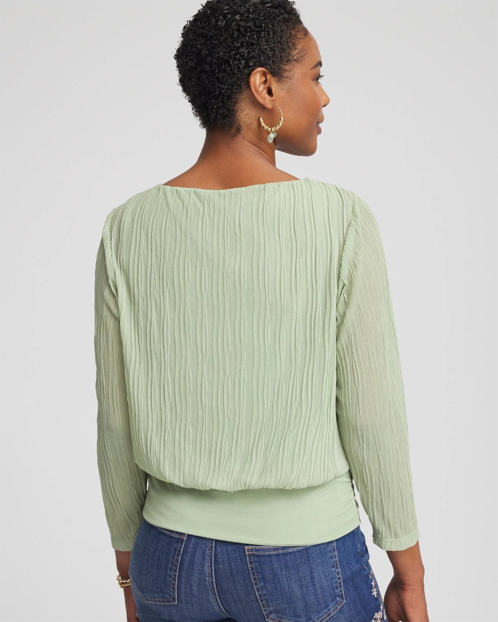 Sage Meadow Touch of Cool™ Textured Banded-Hem Top