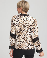 English Cream Animal Print Long-Sleeved Top