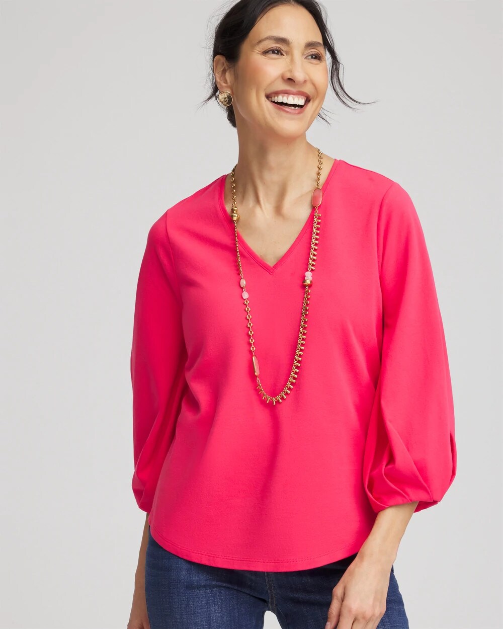Dried Roses Cotton Tuck Sleeve Tee