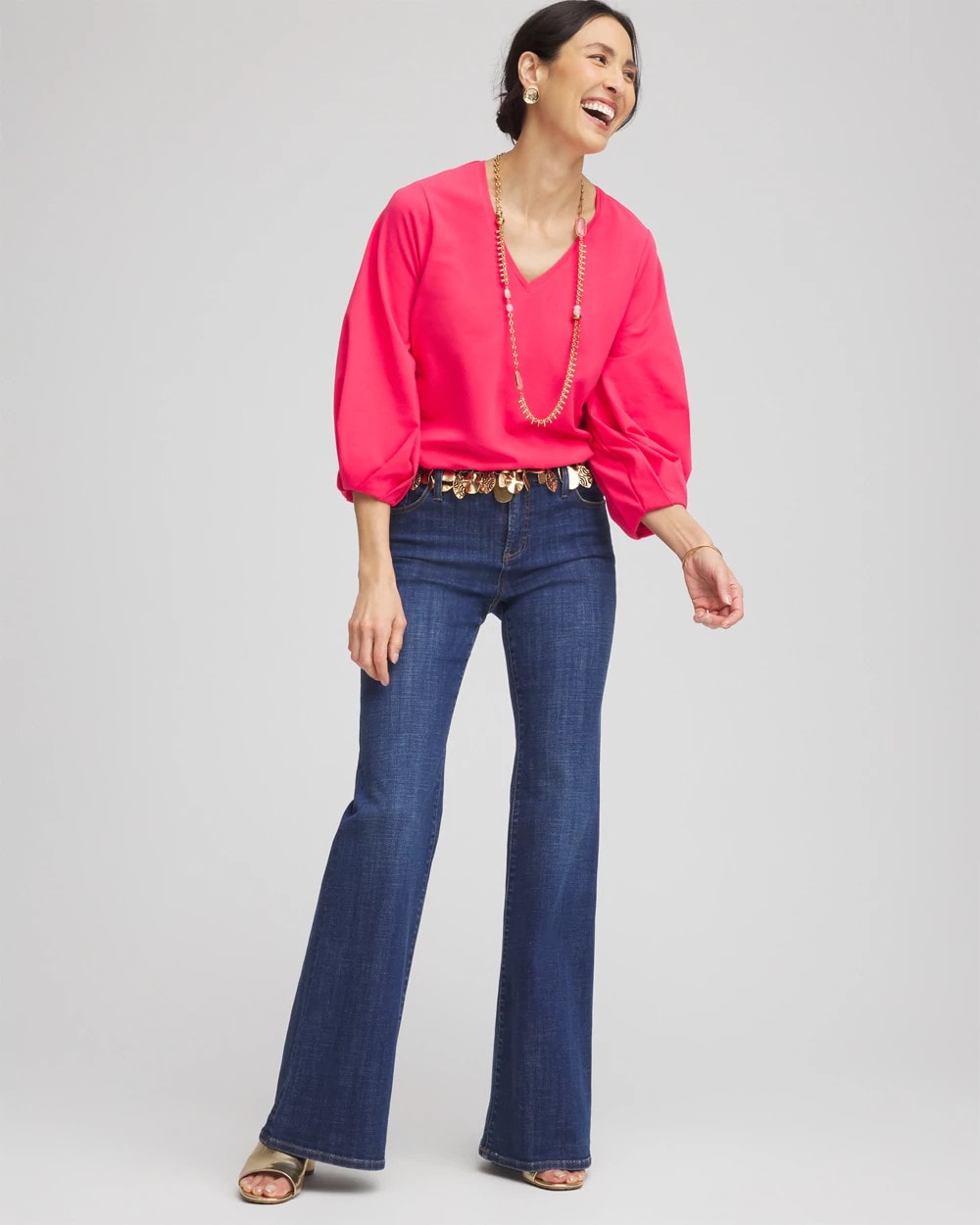 Dried Roses Cotton Tuck Sleeve Tee