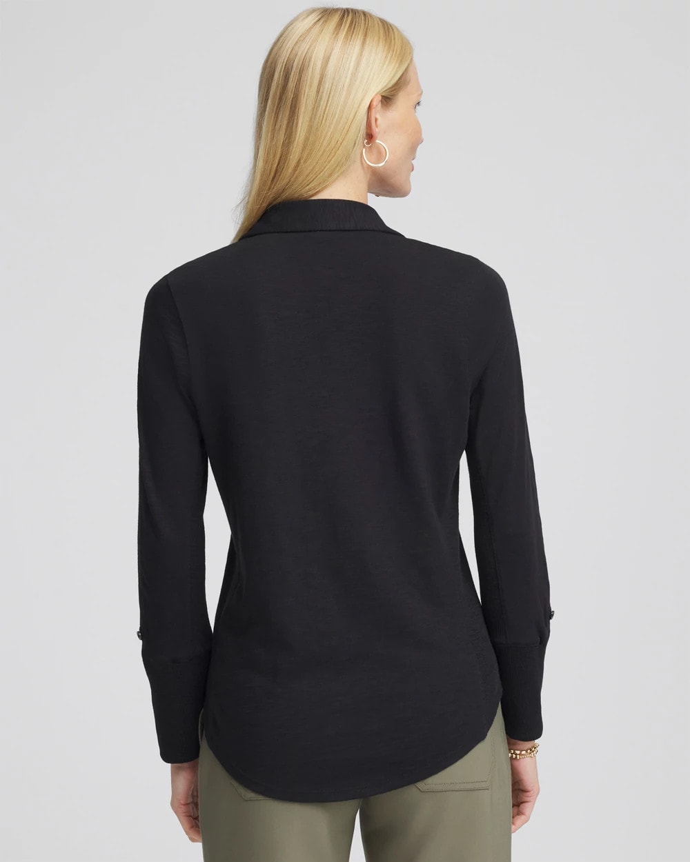 Black Collared Henley Shirt