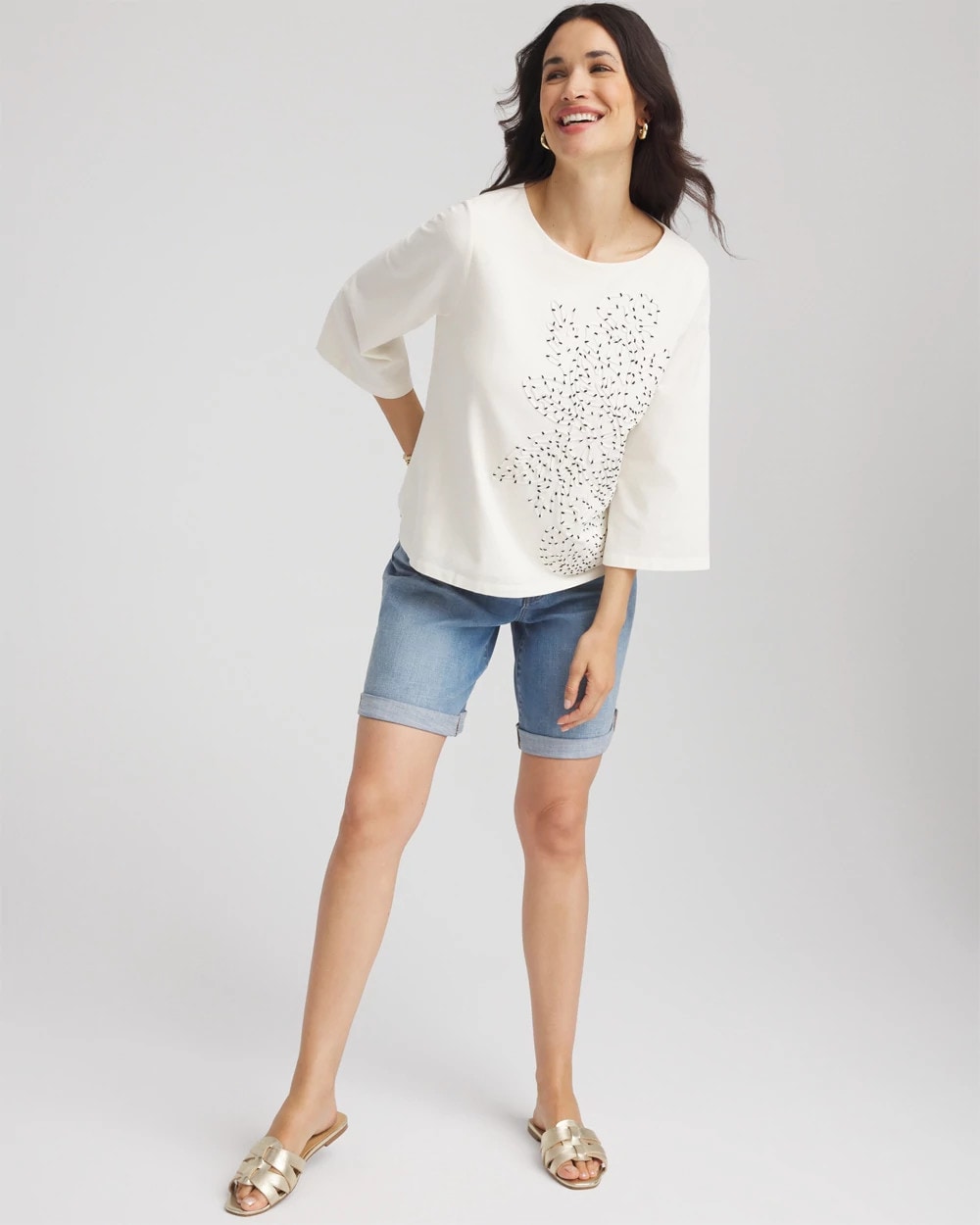 Ecru Soutache Embroidered Wildflower Top