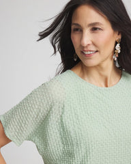 Moroccan Mint Jacquard Banded Hem Top
