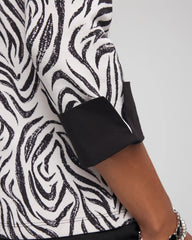 Black Pima Jewel Neck Contrast Tee