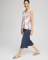 Alabaster Floral Sleeveless V-Neck Tank