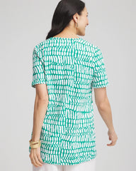 Eden Green Tropical Short Sleeve Forward-Seam Tee