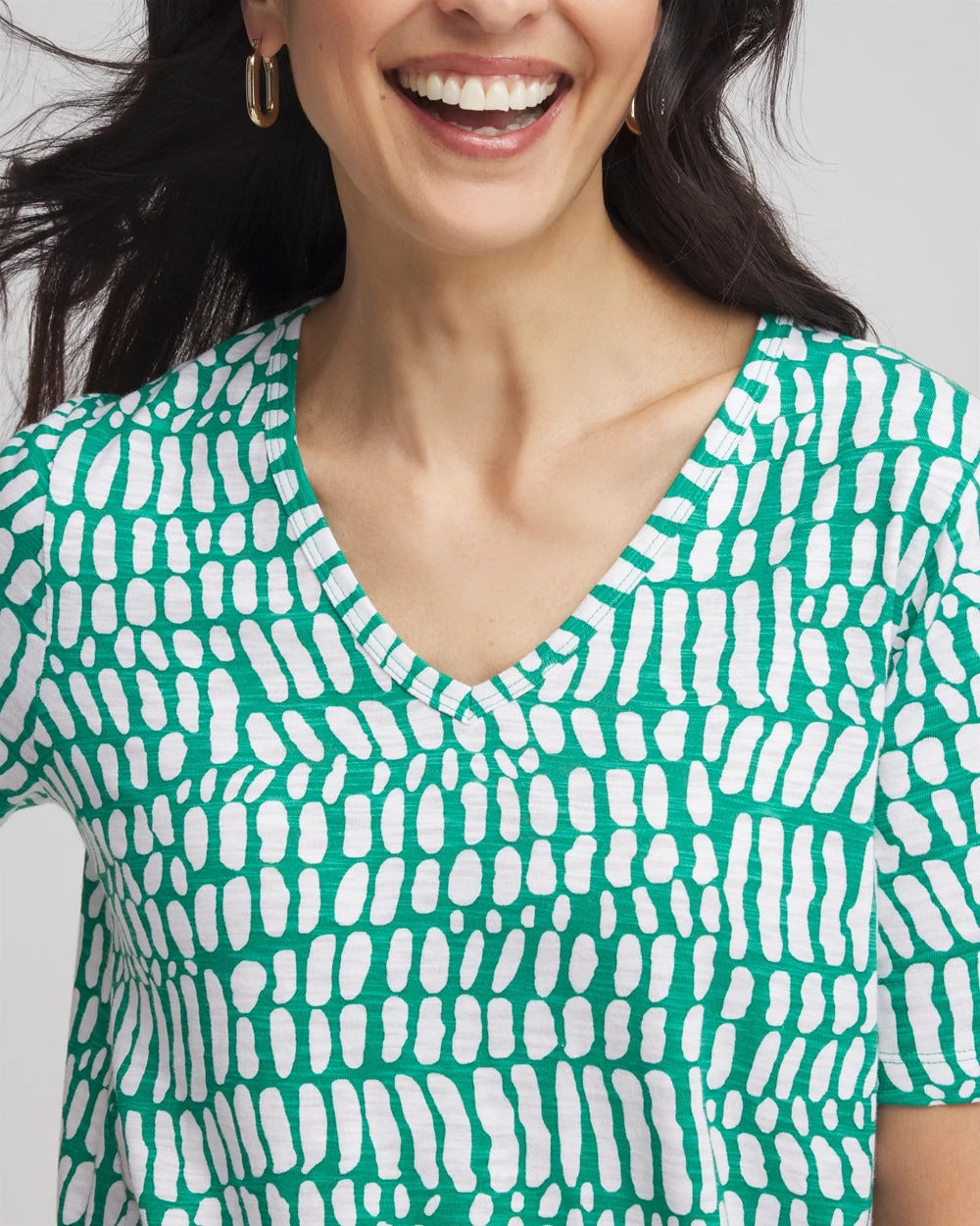 Eden Green Tropical Short Sleeve Forward-Seam Tee
