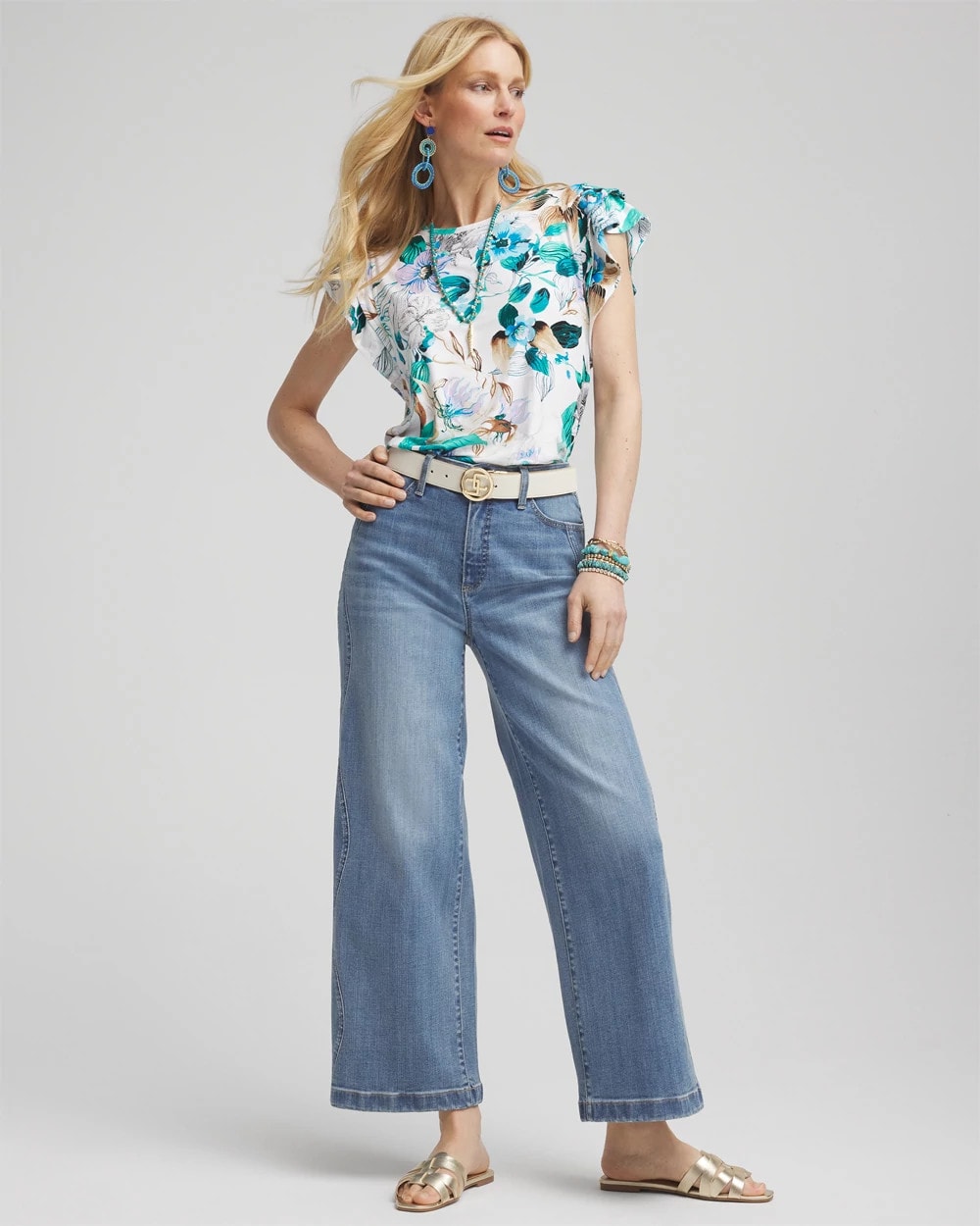 Alabaster Touch of Cool™ Flutter Sleeve Tee
