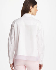Alabaster Poplin Organza Collared Shirt