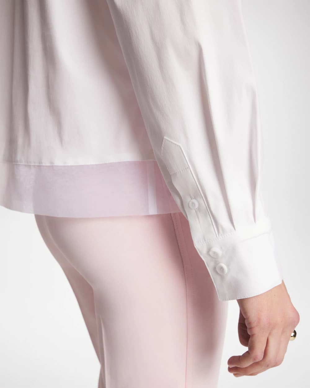 Alabaster Poplin Organza Collared Shirt