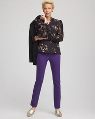 Black Fjord Flora Opaque Crepe Blouse