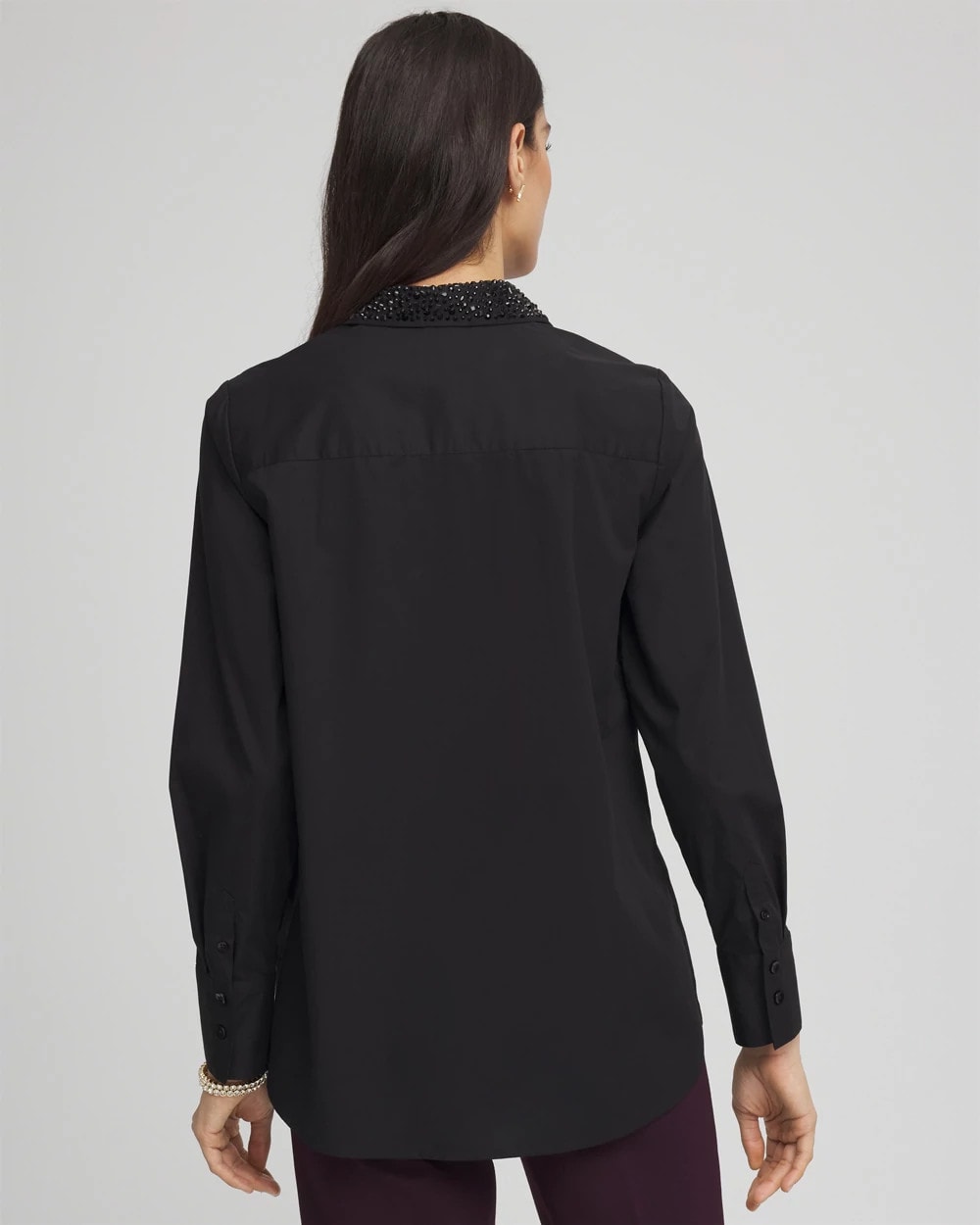 Black Tonal Jewels Poplin Shirt