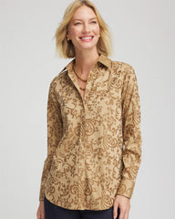 Gold No Iron™ Jacquard Scrolls  Shirt