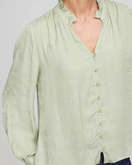 Sage Meadow Jacquard Georgette Peasant Blouse