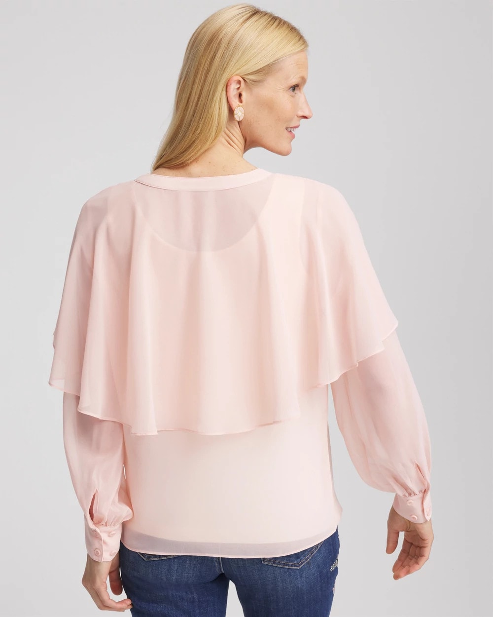 Rose Smoke Georgette Cape Blouse