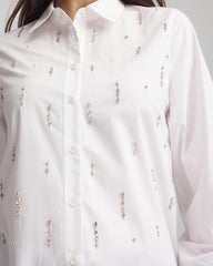 Alabaster Jeweled Poplin Shirt