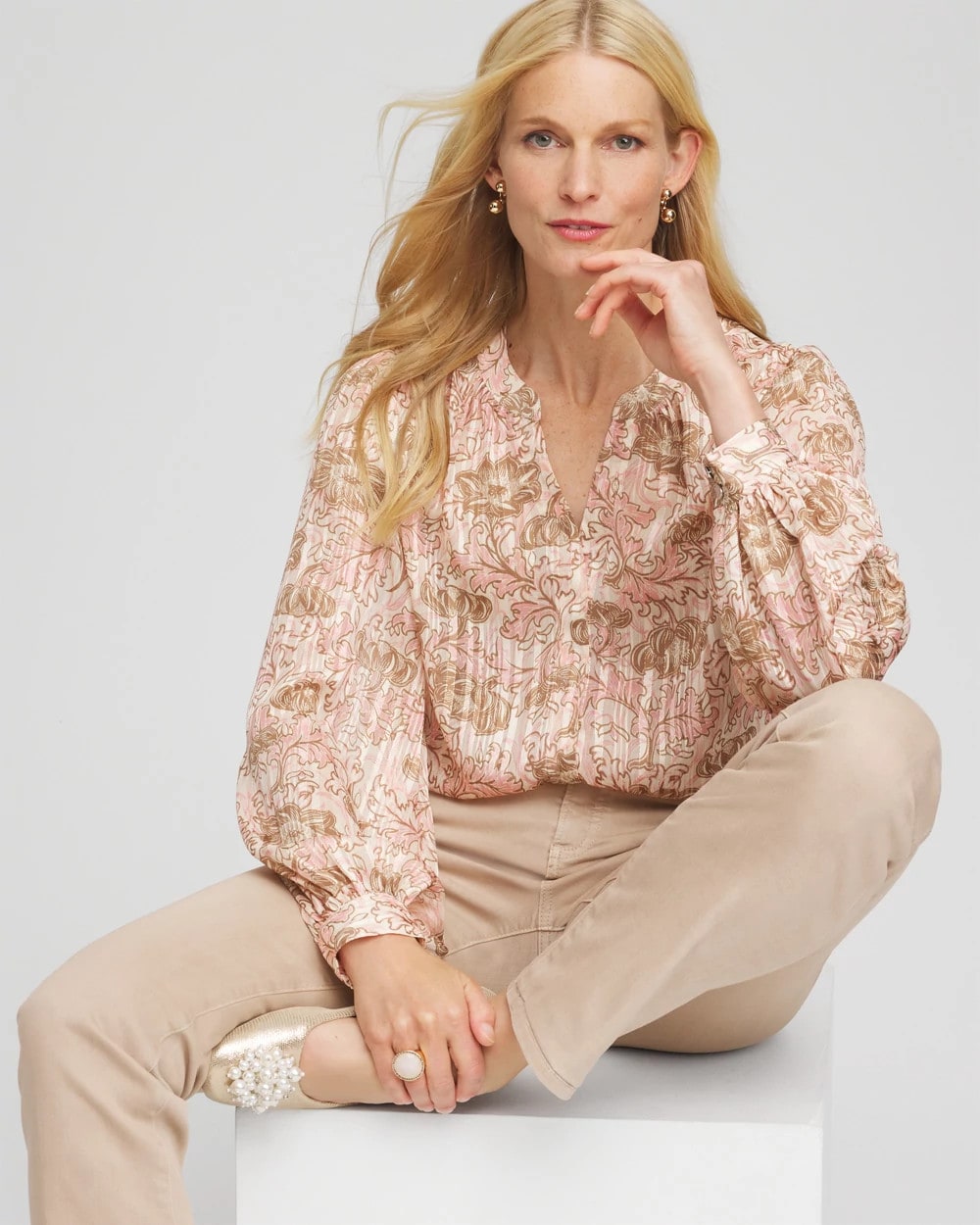 Blushed Revival Bloom Chiffon Blouse