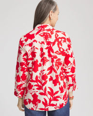 Red Glow No Iron™ Floral Linen Shirt