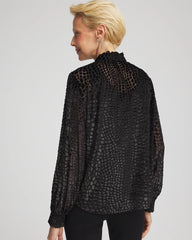 Black Burnout Velvet Blouse