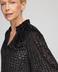 Black Burnout Velvet Blouse