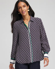Passport Blue Faux Silk Twill Shirt