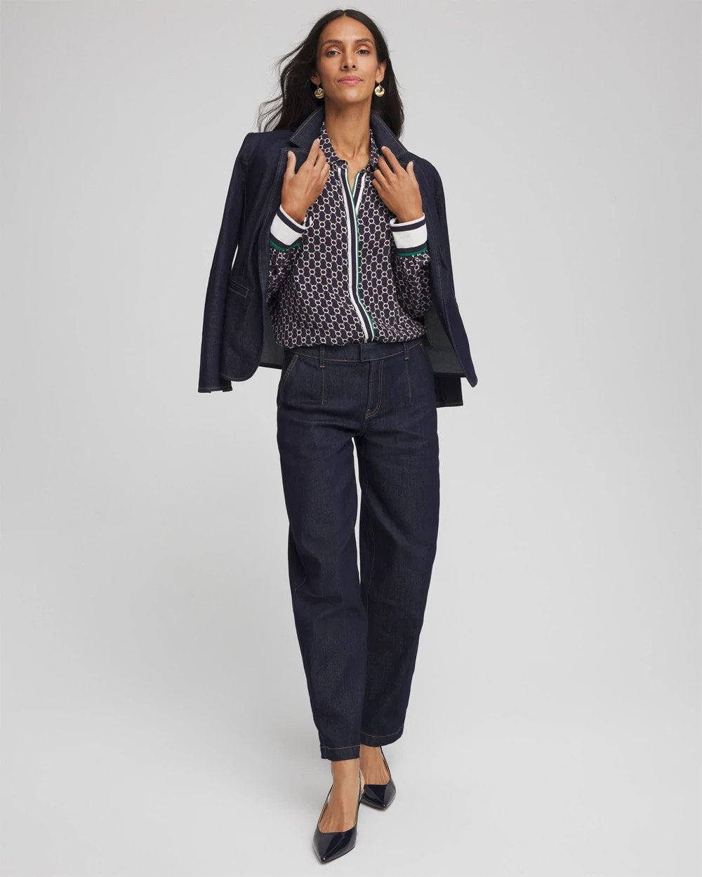 Passport Blue Faux Silk Twill Shirt