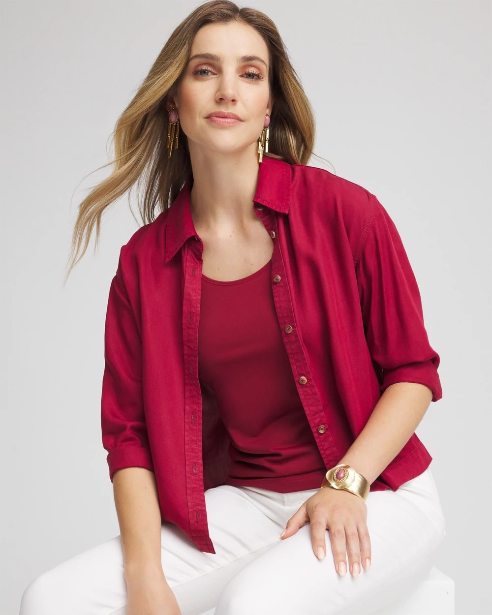 Russet Red Tencel™ Classic Fit Shirt