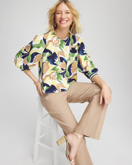 Panna Cotta Mod Blooms Matte Satin Pullover