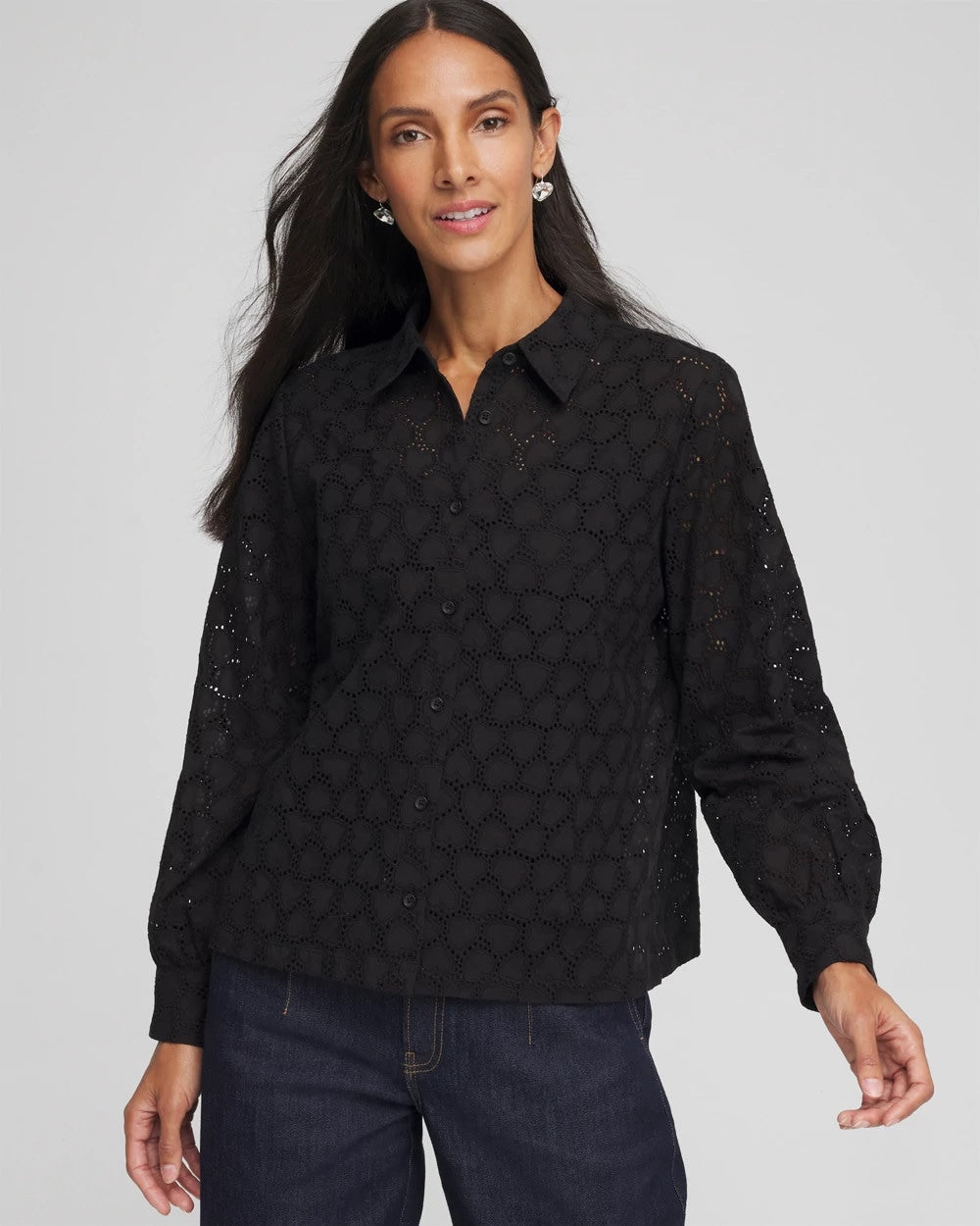 Black Heart Eyelet Shirt