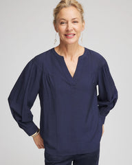 Passport Blue Woven Relaxed-Fit Shirt