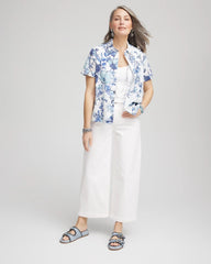Lush Iris Butterfly Voile Short Sleeve Shirt