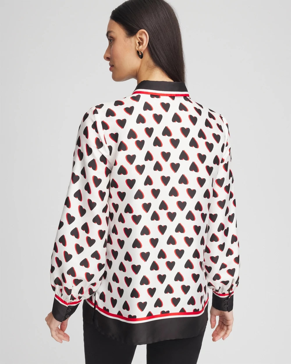 Black Classic Valentine's Day Blouse