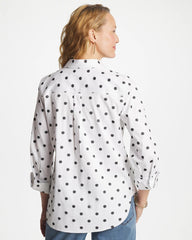 Optic White No Iron™ Stretch Perfect Dots Shirt