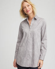 Moon Shade Gray No Iron™ Lace Jacquard Stretch Tunic